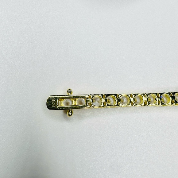 14K Gold and Sterling Silver Tennis Bracelet - Picture 5 of 5